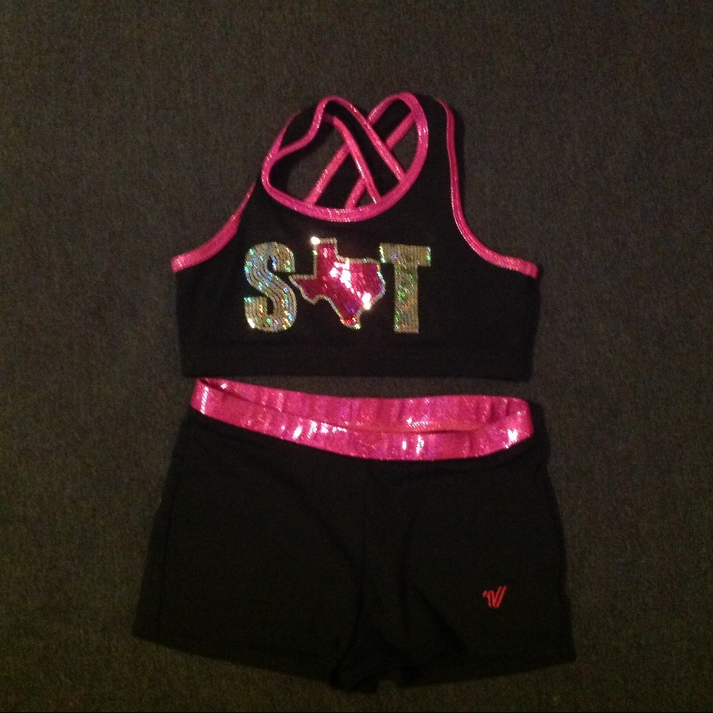 Spirit of Texas sports bra with matching shorts